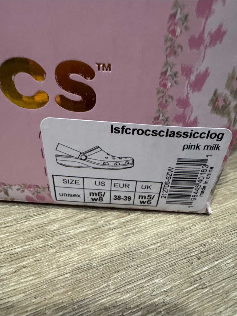 NWT LoveShackFancy x Crocs Classic Clogs – Pink Milk – Women’s 8 / Men’s 6 - Picture 2 of 5